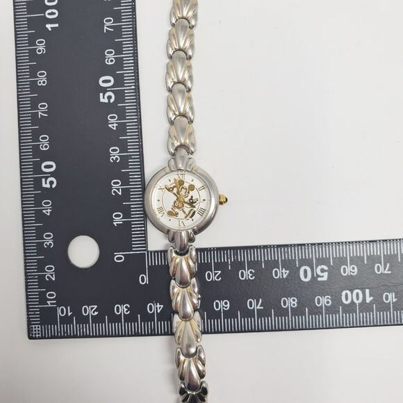 Disney Time Works Mickey Mouse Silver and Gold Metal Band Women's Watch - Picture 13 of 13